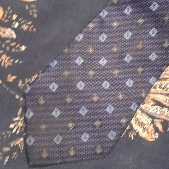 Tommy Hilfiger blue pattern silk tie - Picture 4 of 9
